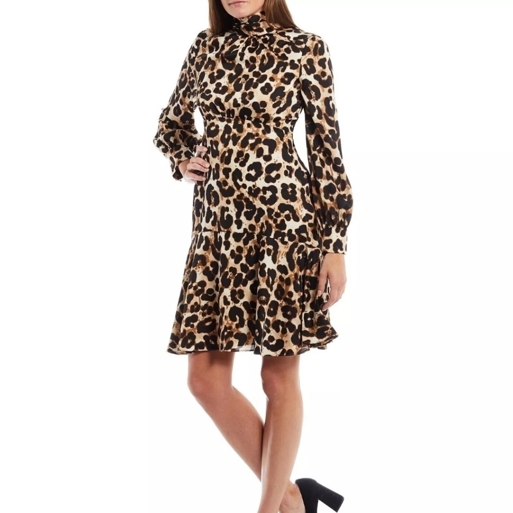 Eliza J Cheetah Print Midi Dress
